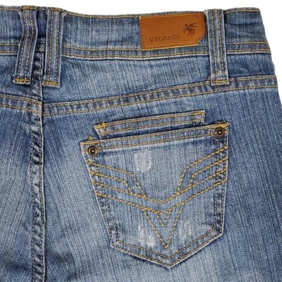 Vigoss Boyfriend Mid-Rise Ripped Tapered Jeans Sz 5 - Picture 2 of 9